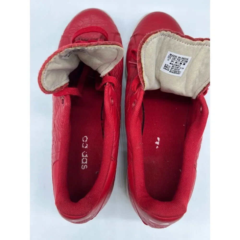 Adidas Stan Smith Men Red Snakeskin Print Leather Sneakers Size 11